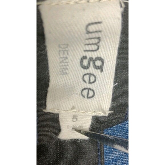 Umgee Boho High Rise Flare Jeans Size 5 Fringe Hem 70s Bell Bottom Stretch Black - Picture 4 of 8